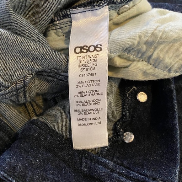 ASOS high-rise button fly jeans, dark wash - Picture 7 of 9